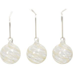 Broste Copenhagen Swirl Ornament 3 stk. �6 cm, Hvid