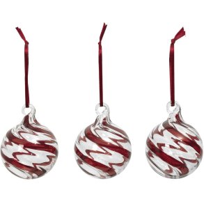 Broste Copenhagen Swirl Ornament 3 stk. �6 cm, R�d