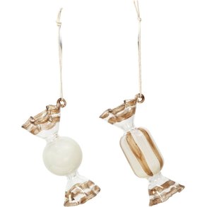 Broste Copenhagen Candy Ornament 2 stk. 9 cm, Beige