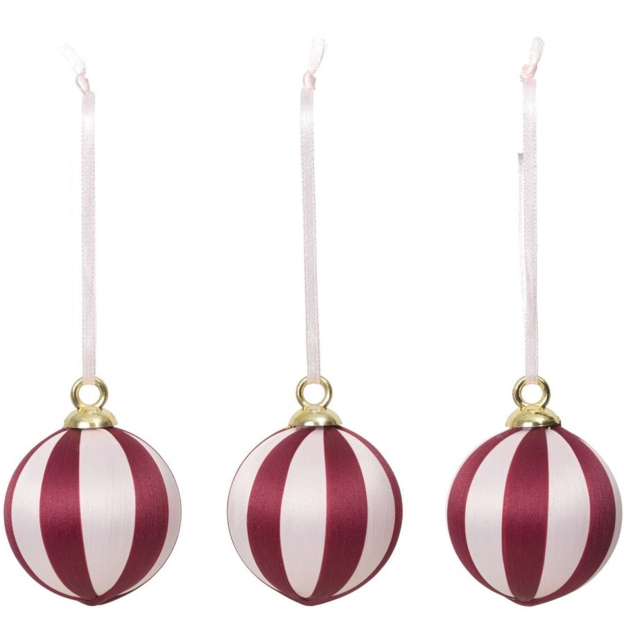 Broste Copenhagen Joy Ornament 3-delige set �4,7 cm, Rood