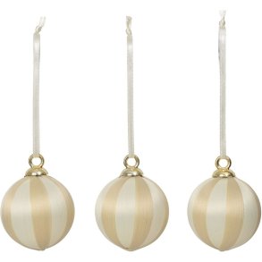 Broste Copenhagen Joy Ornament 3 stk. �4,7 cm, Hvid