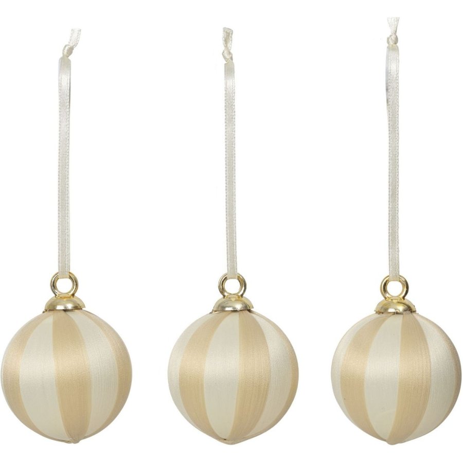 Broste Copenhagen Joy Ornament 3-delige set �4,7 cm, Wit