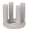 Broste Copenhagen Lucille Sculpture Kerze H18 cm, Rainy Day Grey