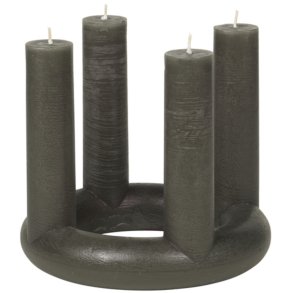 Broste Copenhagen Lucille Sculpture Kerze H18 cm, Grape Leaf Green