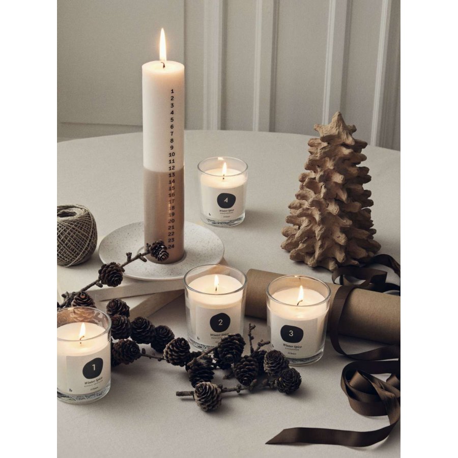 Broste Copenhagen Advent Duftlys 4 stk. 7/H8 cm, Pure White