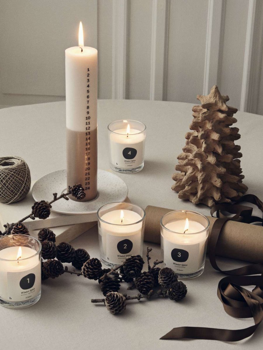 Broste Copenhagen Advent Duftlys 4 stk. 7/H8 cm, Pure White