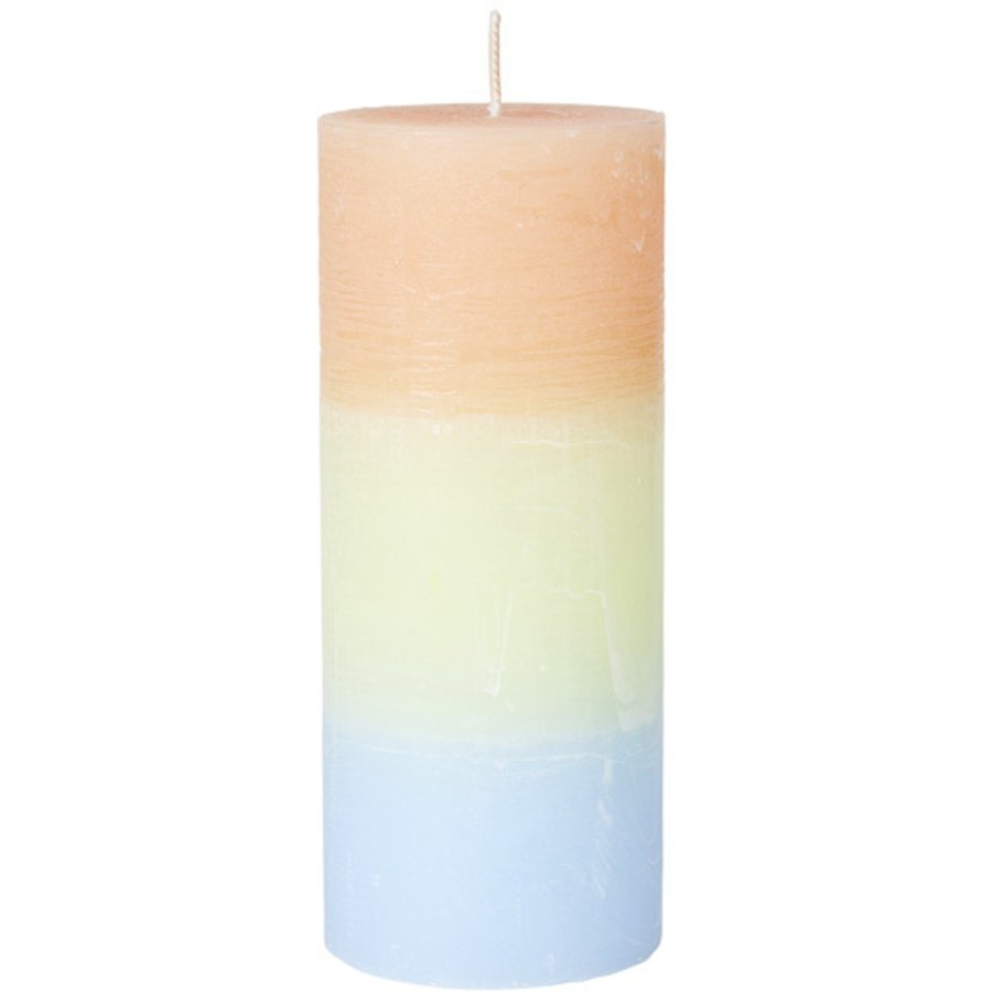 Broste Copenhagen Rainbow Stumpenkerze 7 cm, Cloudy Melon