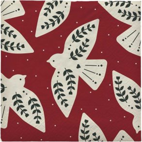 Broste Copenhagen Saga Papirserviet 20 stk. 33x33 cm, R�d