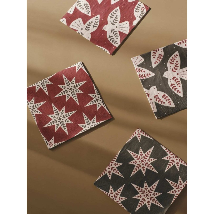 Broste Copenhagen Saga Papieren servet 20-delige set 33x33 cm, Groen