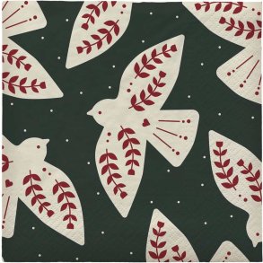 Broste Copenhagen Saga Papirserviet 20 stk. 33x33 cm, Gr�n