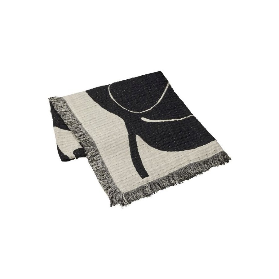 Broste Copenhagen Herbert Decke 130x180 cm, Schwarz