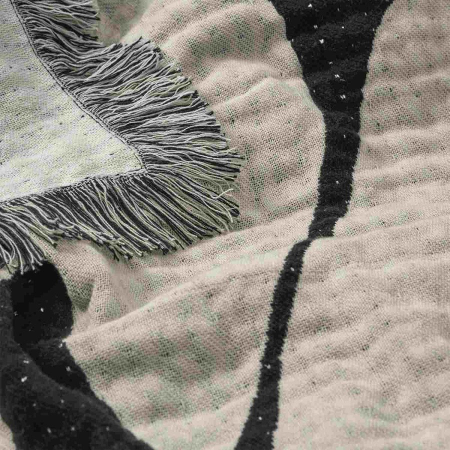 Broste Copenhagen Herbert Decke 130x180 cm, Schwarz