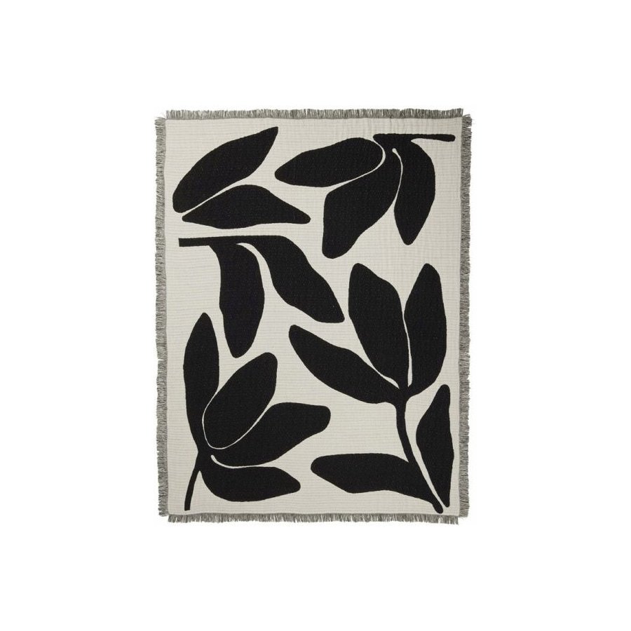 Broste Copenhagen Herbert Decke 130x180 cm, Schwarz