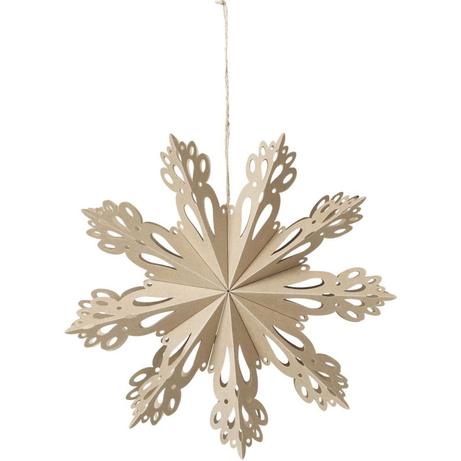 Broste Copenhagen Snowflake Ornament 30 cm, Natural Brown