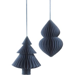 Broste Copenhagen Christmas Mix Ornament 2er Set, Orion Blue