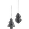 Broste Copenhagen Christmas Mix Ornament 2er Set, Silber