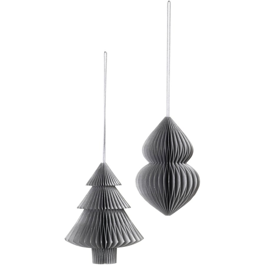 Broste Copenhagen Christmas Mix Ornament 2er Set, Silber