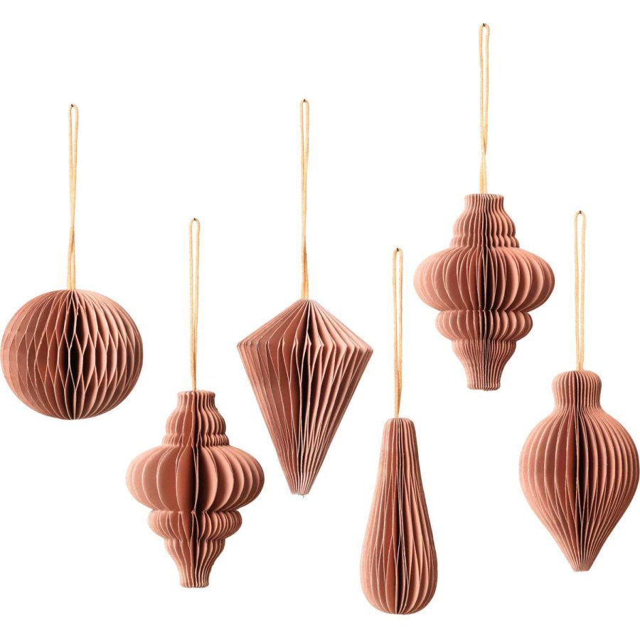 Broste Copenhagen Christmas Mix Ornament 6er Set, Dusty Pink