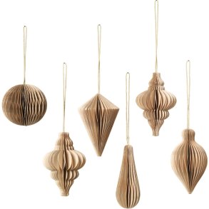 Broste Copenhagen Christmas Mix Ornament 6er Set, Natural Brown