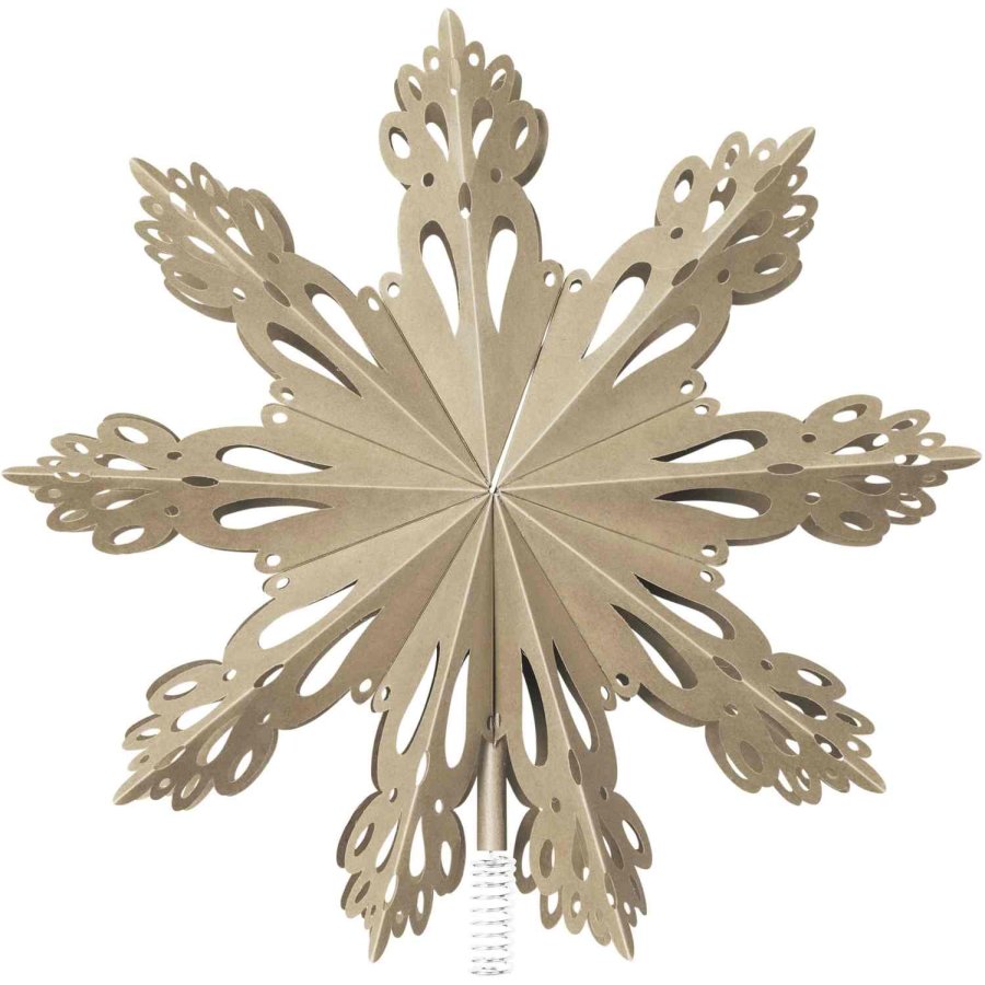 Broste Copenhagen Snowflake Baumspitze 30 cm, Natural Brown