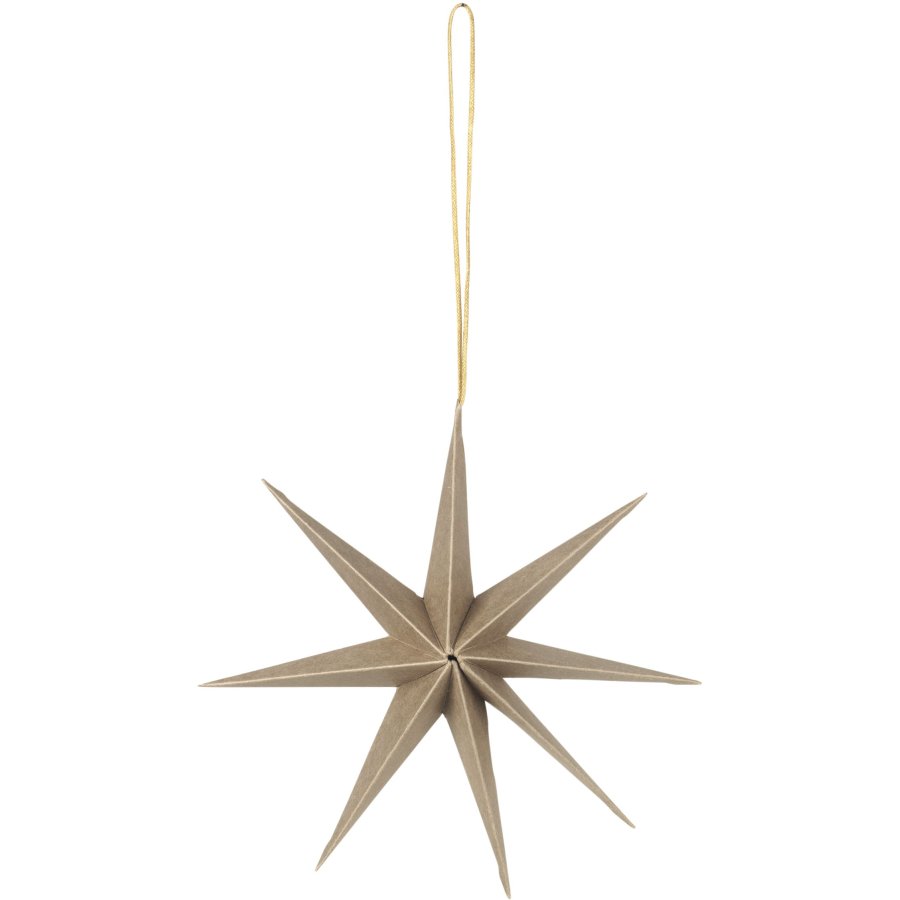 Broste Copenhagen Star Ornament 15 cm, Natural Brown