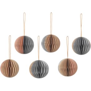 Broste Copenhagen Ball Ornament 6er Set 5 cm, Rosa/Silber