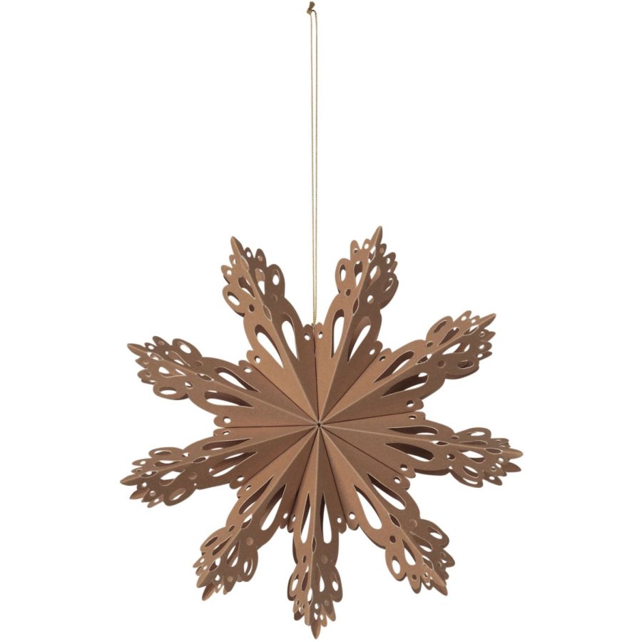 Broste Copenhagen Snowflake Ornament 15 cm, Indian Tan