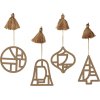 Broste Copenhagen Fili Ornament 4er Set 8 cm, Indian Tan