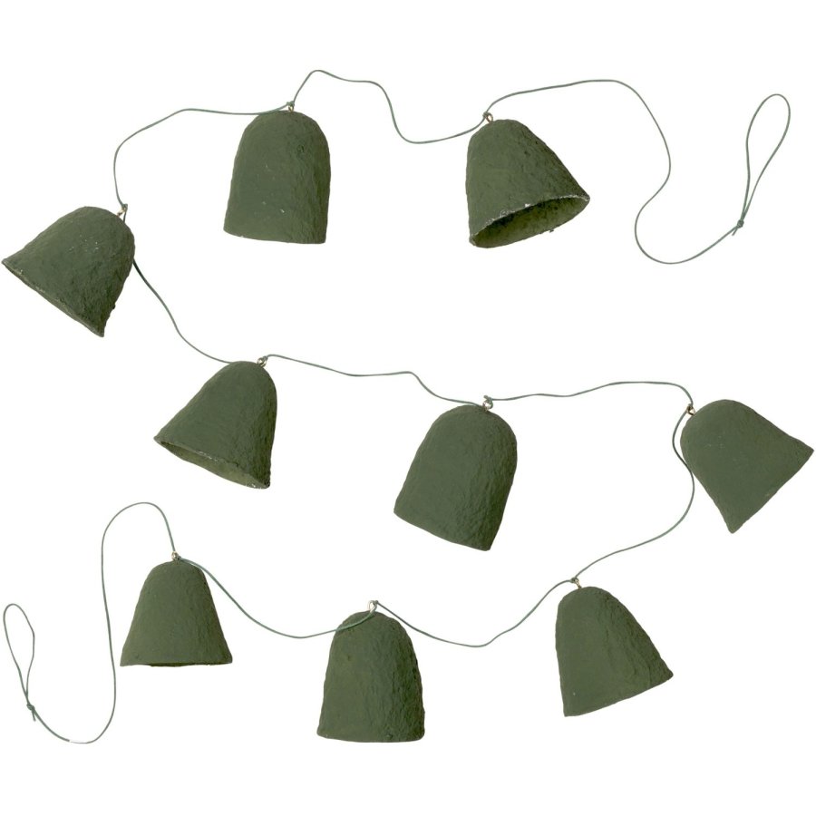 Broste Copenhagen Pulp Glockengirlande 180 cm, Thyme
