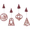 Broste Copenhagen Fili Ornament 4er Set 8 cm, Pompeian Red