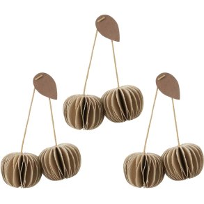 Broste Copenhagen Cherry Ornament 3er Set, Natural Brown