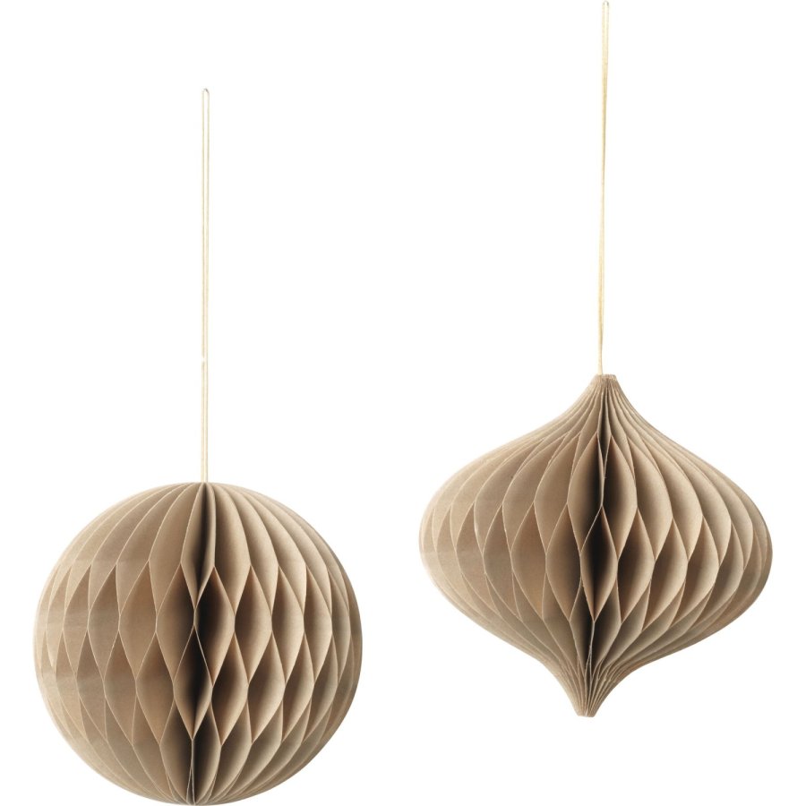 Broste Copenhagen Christmas Mix Ornament 2er Set 13 cm, Natural Brown