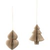 Broste Copenhagen Christmas Mix Ornament Weihnachtsbaum 2er Set 13 cm, Natural Brown