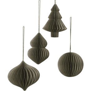 Broste Copenhagen Christmas Mix Ornament 4er Set 9 cm, Thyme