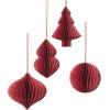 Broste Copenhagen Christmas Mix Ornament 4er Set 9 cm, Pompeian Red