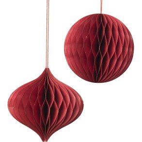Broste Copenhagen Christmas Mix Ornament 2er Set 13 cm, Pompeian Red