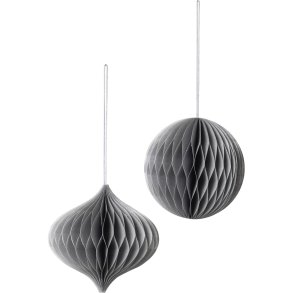 Broste Copenhagen Christmas Mix Ornament 2er Set 13 cm, Silber