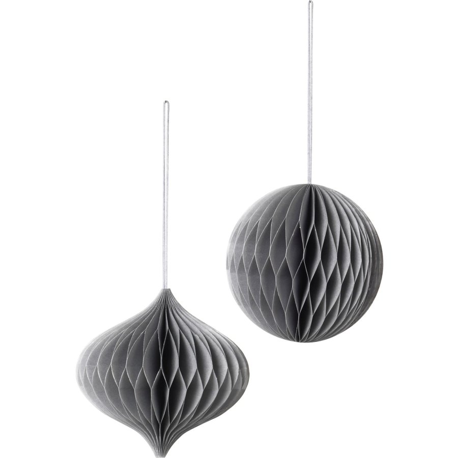 Broste Copenhagen Christmas Mix Ornament 2er Set 13 cm, Silber