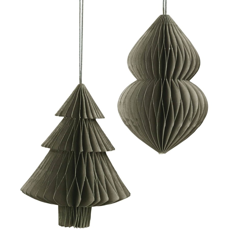 Broste Copenhagen Christmas Mix Ornament Weihnachtsbaum 2er Set 13 cm, Thyme