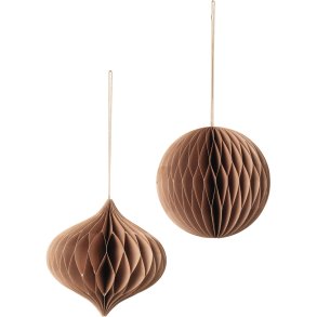 Broste Copenhagen Christmas Mix Ornament 2er Set 13 cm, Indian Tan