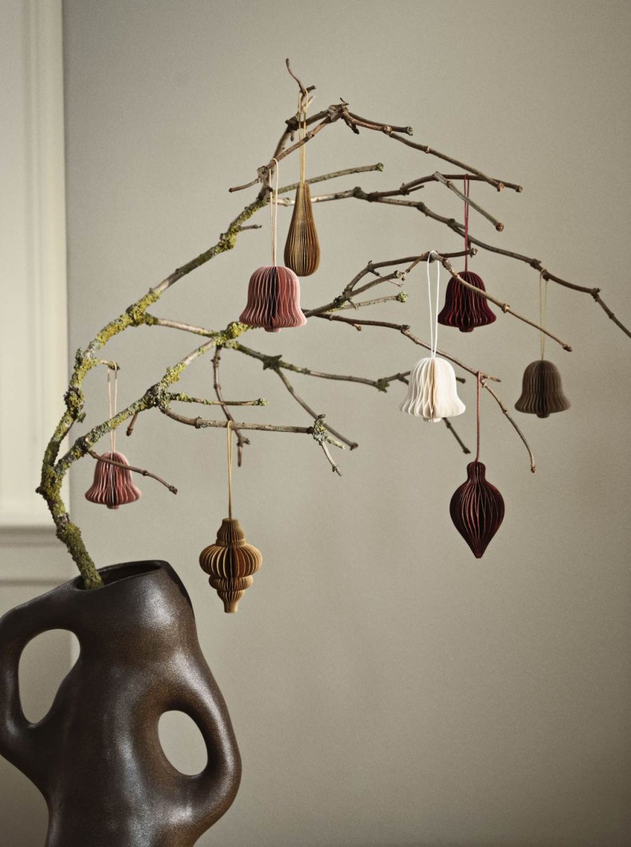 Broste Copenhagen Chime Bell Ornament 6er Set 4,5 cm, Dusty Pink