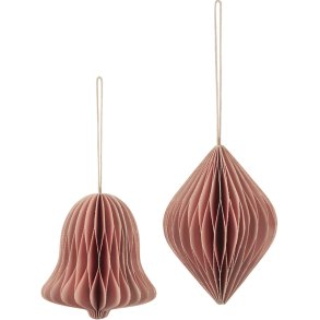 Broste Copenhagen Christmas Mix Ornament 2er Set 8 cm, Dusty Pink