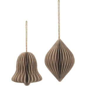 Broste Copenhagen Christmas Mix Ornament 2er Set 8 cm, Natural Brown
