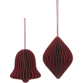 Broste Copenhagen Christmas Mix Ornament 2er Set 8 cm, Pompeian Red