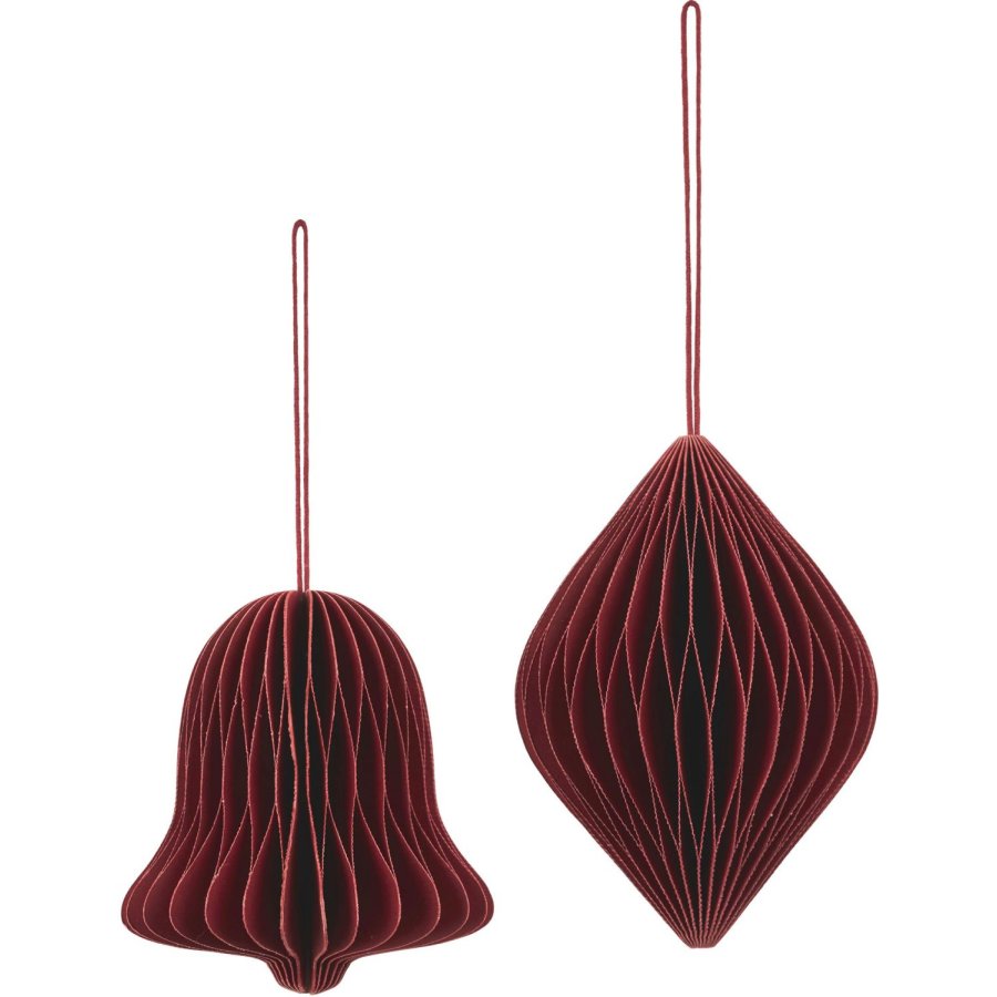 Broste Copenhagen Christmas Mix Ornament 2er Set 8 cm, Pompeian Red