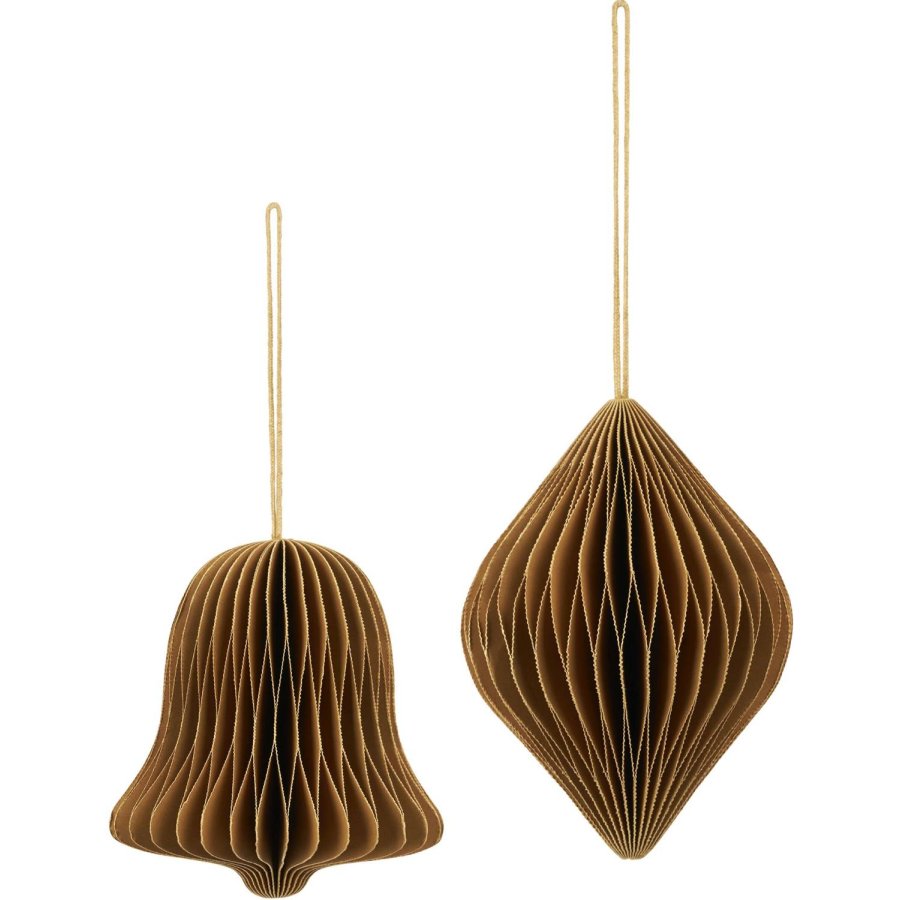 Broste Copenhagen Christmas Mix Ornament 2er Set 8 cm, Mustard