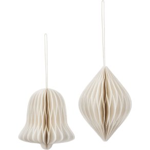 Broste Copenhagen Christmas Mix Ornament 2er Set 8 cm, Off White