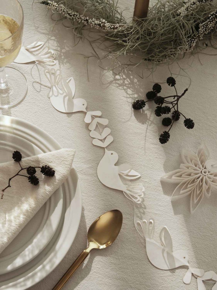 Broste Copenhagen Nostalgia Girlande Vogel 180 cm, Off White