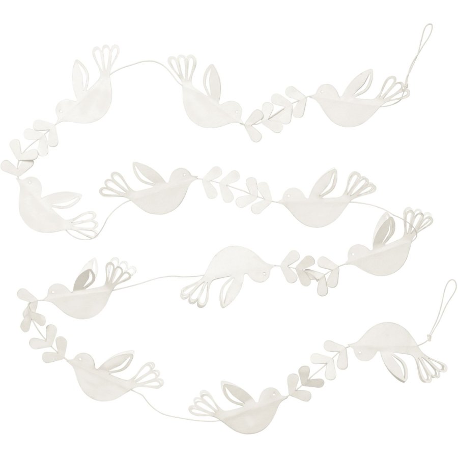 Broste Copenhagen Nostalgia Girlande Vogel 180 cm, Off White