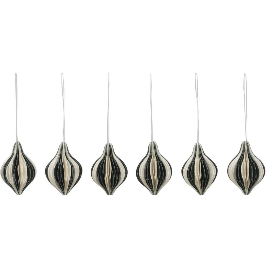 Broste Copenhagen Spira Ornament 6-delige set �3,8 cm, Groen